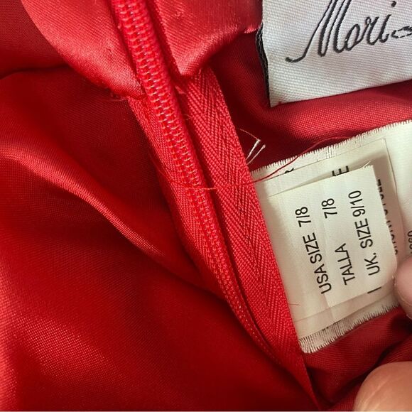 Mori Lee Red Strapless Prom Dress size 7 beaded strapless - Picture 9 of 9